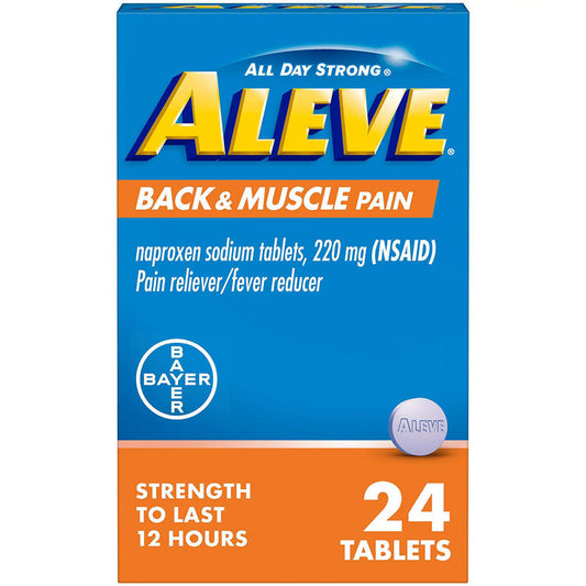 Aleve Back and Muscle Pain Relief Tablets 220 mg by Bayer 24 Count