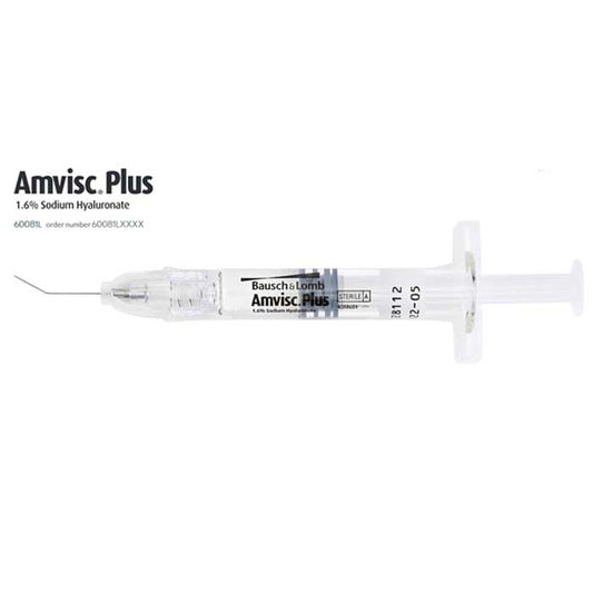 Amvisc Plus Viscoelastic 1.6% Sodium Hyaluronate Ophthalmic Viscosurgical Device 0.8 mL **Refrigerated ** (RX)