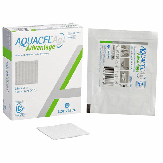 Aquacel Ag Advantage Silver Hydrofiber Dressings Square 2 x 2 inches