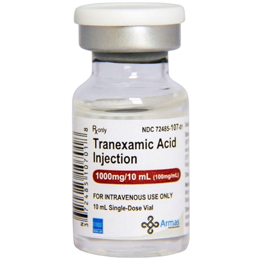 Tranexamic Acid Injection For Bleeding Control 1000 mg/10 mL Vial 10 mL x 10/Box (Rx)