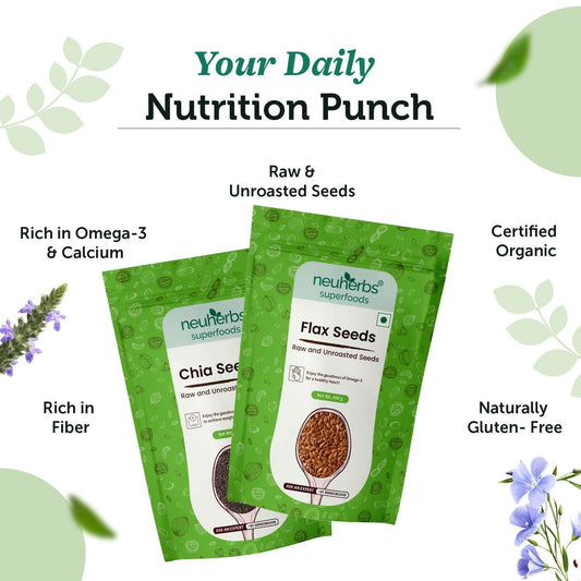 Flax & Chia Seeds Combo - Heart Health, Weight Loss, & Nutrition