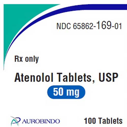 Atenolol Tablets 50 mg by Aurobindo Pharma 100 Count (RX)