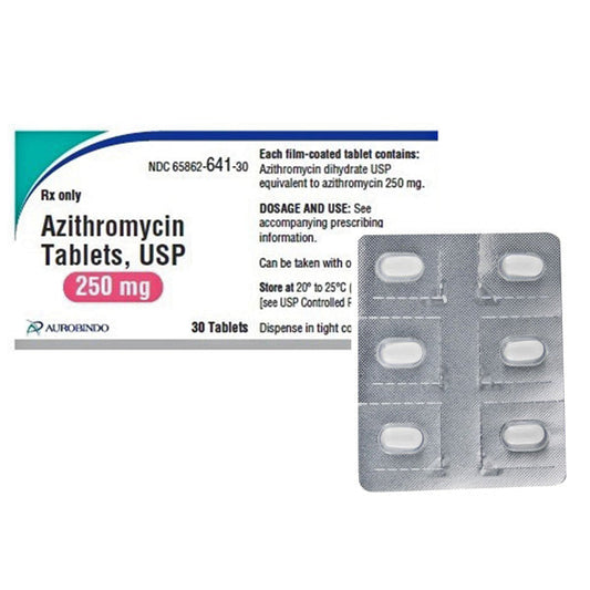 Azithromycin 250 mg Tablets Blister Pack (3x6) 18 Count (RX)