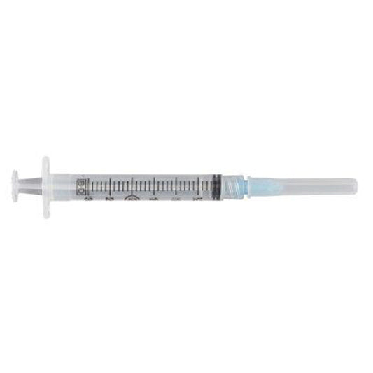 BD 25 Gauge x 1 inch Luer-Lok Syringes with attached PrecisionGlide Hypodermic Needle (100/Box)