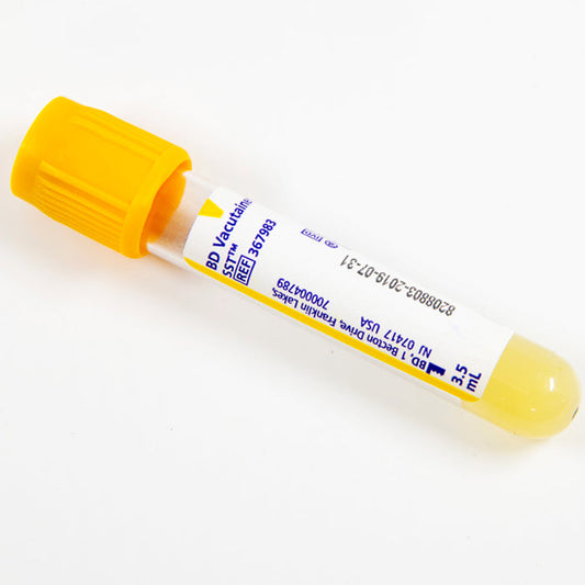 SST Blood Collection Tubes with Clot Activator and Separator Gel Additive for 3.5 mL 13mm x 75mm with Hemogard Closure, 100/box