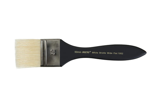 Brustro Artists White Bristle Wide Flat Brush - Series 1002 - Size - 50MM (for Oil & Acrylic)