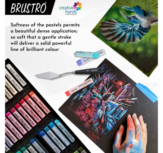 Brustro Artists Soft Pastels Set of 24 with Drawing Paper