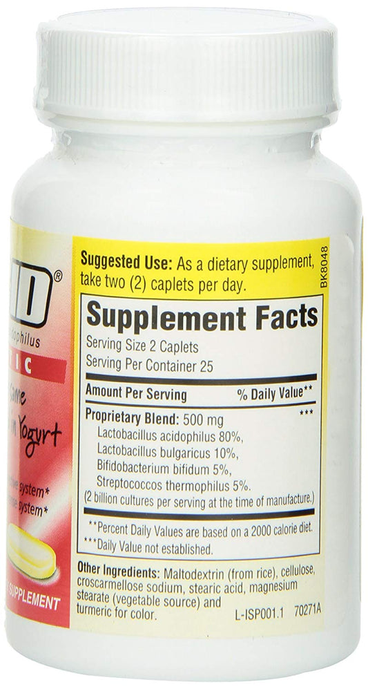 Bacid Probiotic Caplets for Digestive Health 50 ct