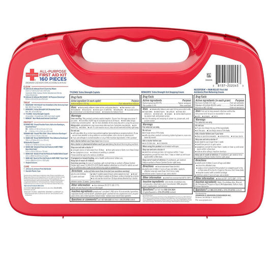 Johnson & Johnson First Aid Kit 160 Pieces