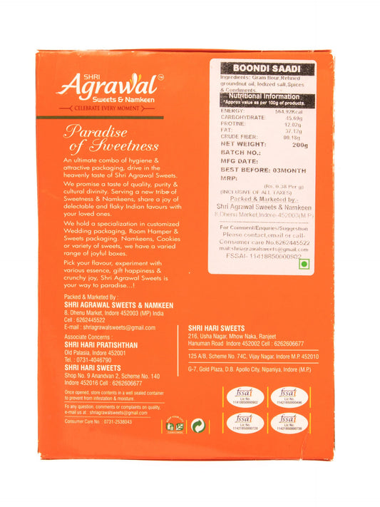Shri Agrawal Sweets & Namkeen Boondi Saadi - 400 gms