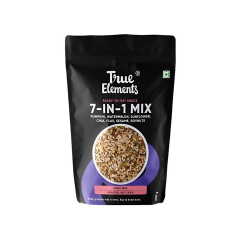True Elements 7 in 1 Super Nut & Roasted Seeds Mix Nutrient-Rich Snack ...