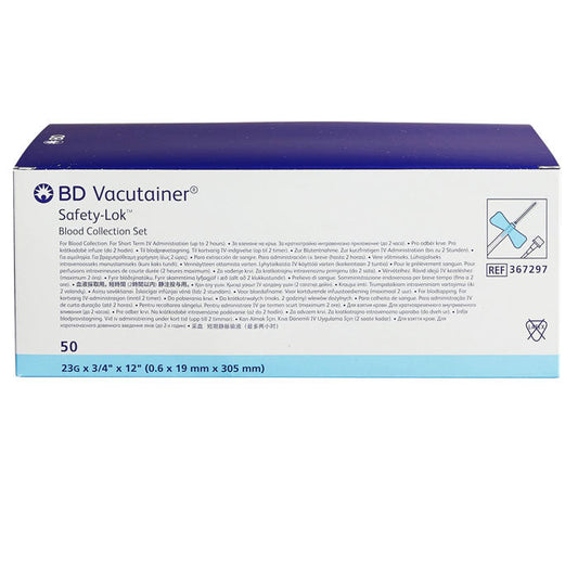BD Vacutainer Blood Collection Set 23 Gauge x 3/4" with 12" Tubing, 50/Pack