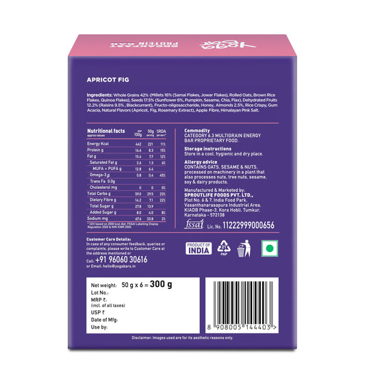 Apricot Fig Breakfast Bar (Pack of 6)