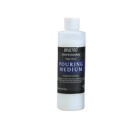 Brustro Professional Artists ’ Fluid Acrylic 20 ml Pack of 5 + 1 Free (Titanium White, Yellow Mid AZO, Napthol Scarlet, Phthalo Blue, Phthalo Green and Carbon Black) with Pouring Medium 200 ml