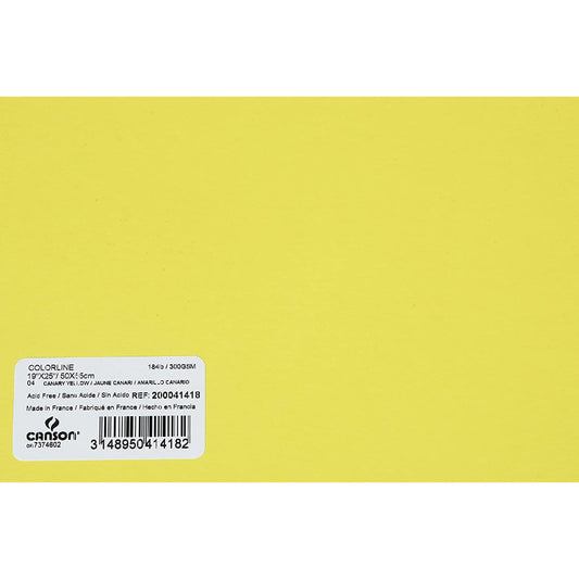 Canson Colorline 300 Gsm Grainy 50 X 65 Cm Coloured Drawing Paper Sheets(Canary Yellow- 10 Sheets)