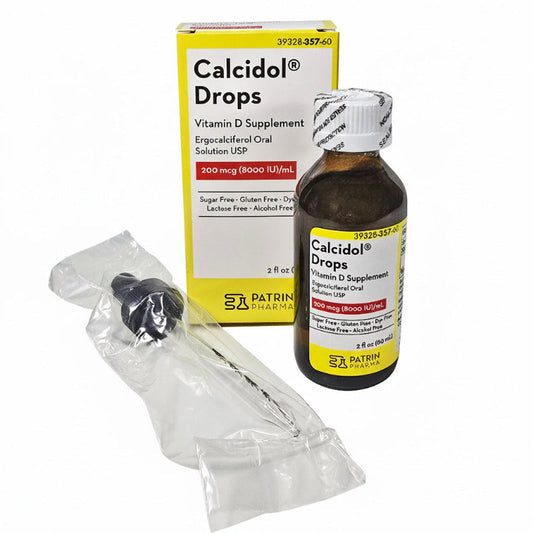 Calcidol Drops Oral Vitamin D Supplement 200 mcg (8000 IU/mL) by Patrin Pharma