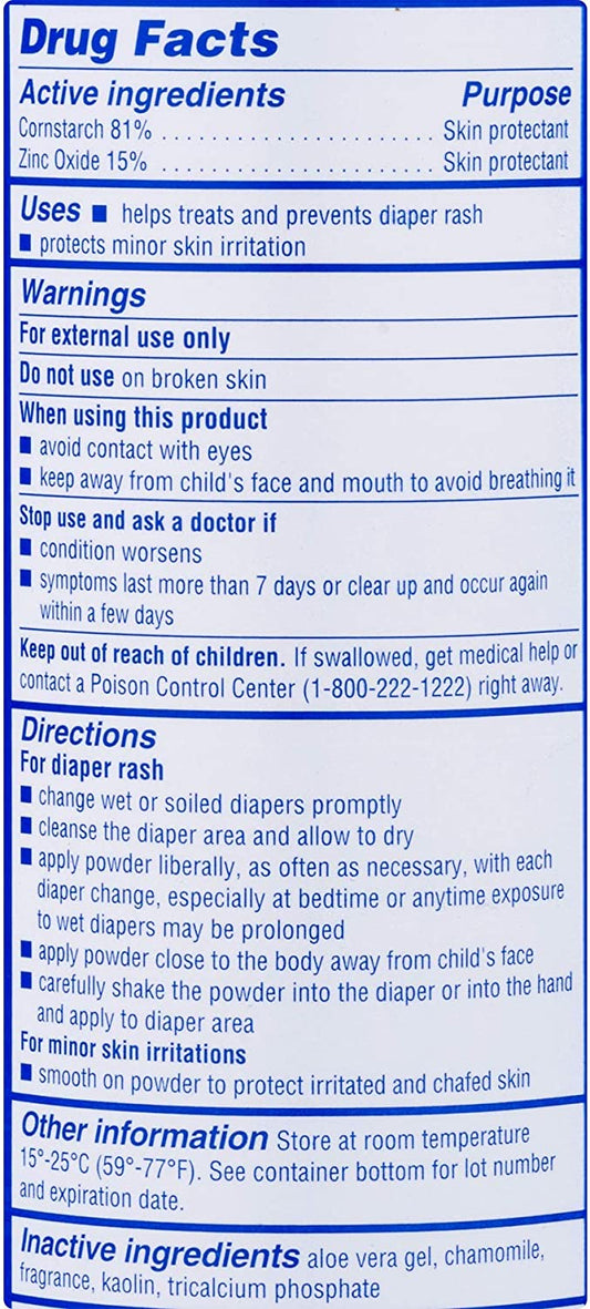 Caldesene Diaper Rash Protecting Cornstarch Baby Powder with Zinc Oxide 5 oz