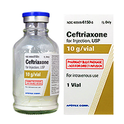 Ceftriaxone Sodium Injection 10 gram Powder Vial (Rocephin) (Rx) - Apotex