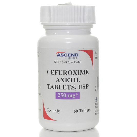Cefuroxime Axetil 250 mg Tablets (60 Count) by Ascend (RX)