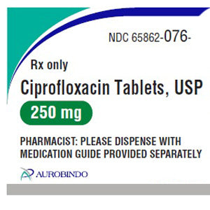 Ciprofloxacin HCL Tablets 250 mg Strength 100 Count (Rx)