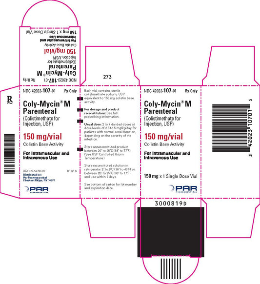 Coly-Mycin M Parenteral 150mg (Colistimethate for Injection) Lyophilized Powder (RX)