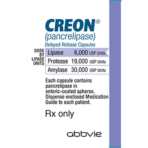 Creon DR (Pancrelipase) Capsules 6000 USP Units 100/Bottle (RX)