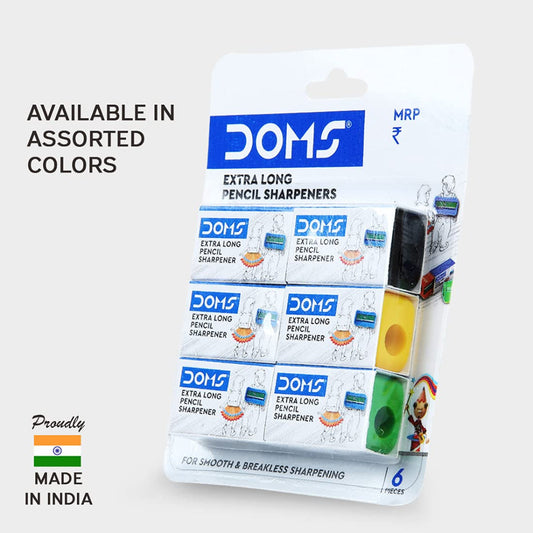 Doms Multicoloured Anti-Rust Extra Long Pencil Sharpener Blister Pack