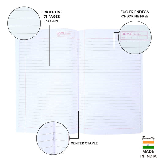 Doms Brown Cover Notebook - Single Line