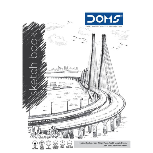 Doms 110GSM Unruled Wiro Bound Sketch Book - 100 Pages, Pack of 1