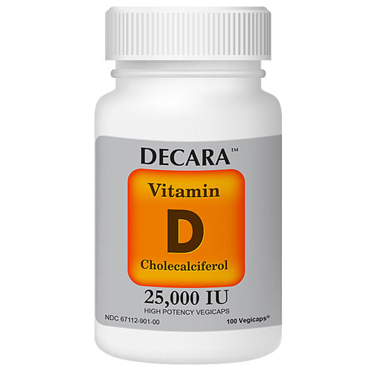 Decara Vitamin D Cholecalciferol 625 mcg (25000U) Vegicaps 30 Count