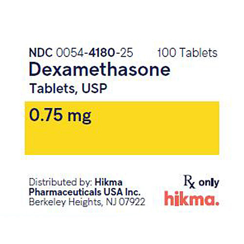 Dexamethasone 0.75 mg Tablets 100 Count by Hikma (RX)