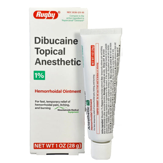 Dibucaine 1% Topical Anesthetic Hemorrhoidal Ointment, Itching & Burning Relief, 28 gram tube