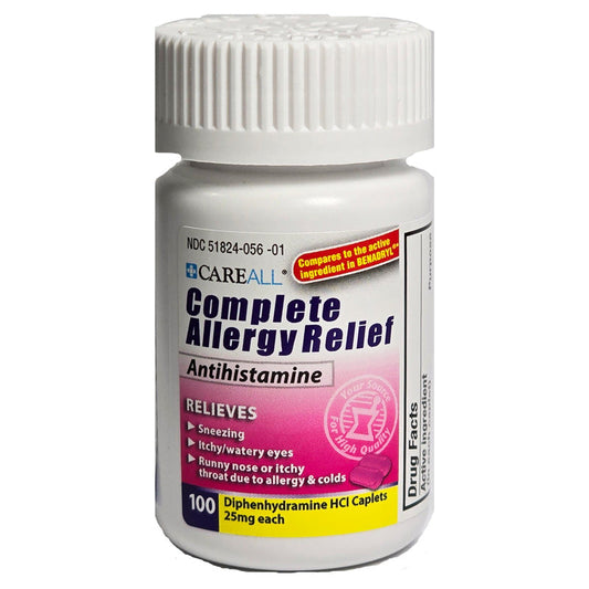 Diphenhydramine 25 mg Allergy Relief & Sleep Aid Pills, 100 Count