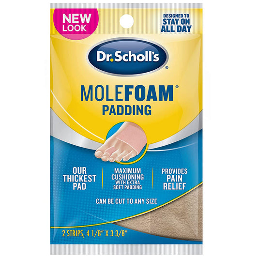 Dr Scholl's Molefoam Padding Strips for Maximum Foot Pain Relief with Extra Soft Padding (2-Pack)