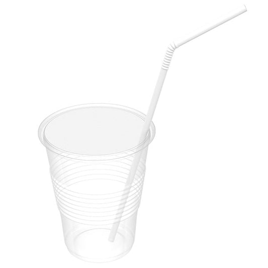 Flexible Drinking Straws, Disposable White 400/Box