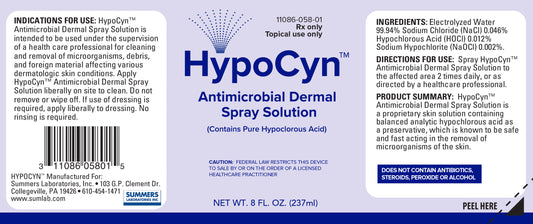 HypoCyn Antimicrobial Dermal Spray Hypochlorous Solution 0.012% Bottle 237 mL (Rx)