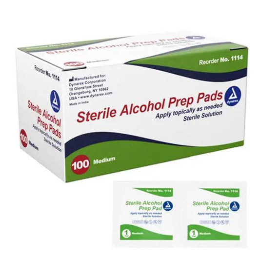 Alcohol Prep Pads, Medium Size Pad 100 per box