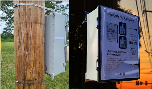 Naloxone Outdoor Cabinet Optional Pole Mounting Kits