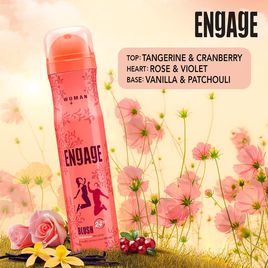 Engage Blush Deodorant For Women Fruity & Floral Skin Friendly (150 ml)
