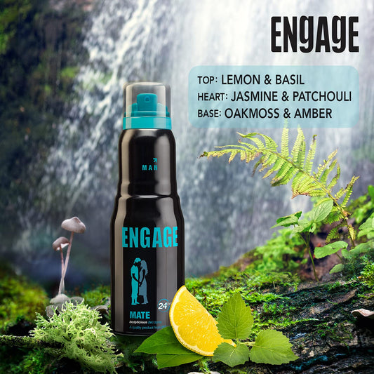 Engage Mate Deodorant For Men Citrus and Fresh, Skin Friendly (150 ml)