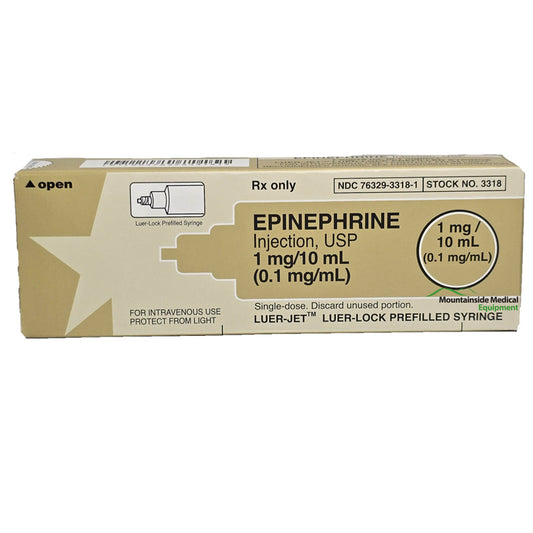 Epinephrine Prefilled Syringe 0.1 mg/mL (1 mg per 10 mL) Each (Rx)