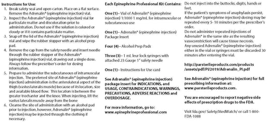Epinephrine for Injection 1 mg/mL (1:1000) Professional Convenience Kit (Rx)