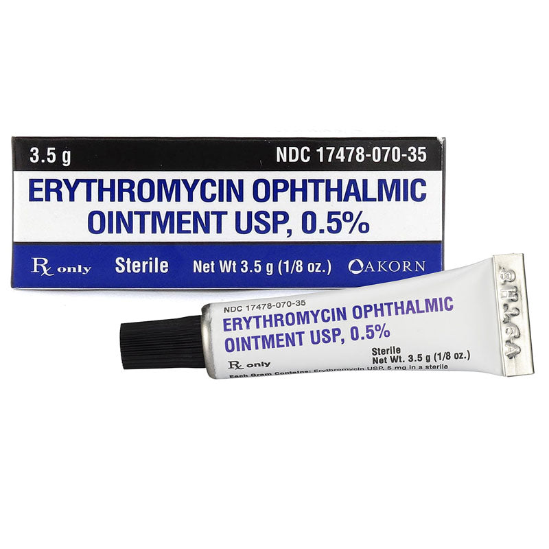 Erythromycin Ointment 0.5% Ophthalmic Eye Ointment, Sterile 3.5 grams ...