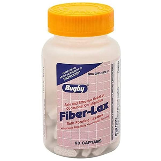 Fiber-Lax Laxative Tablets (Calcium Polycarbophil 625 mg) by Rugby 90 Count