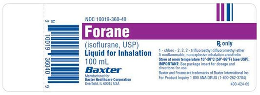 Forane Isoflurane Anesthesia Liquid for Inhalation 100 mL x 6 Vials Non-Returnable (RX)