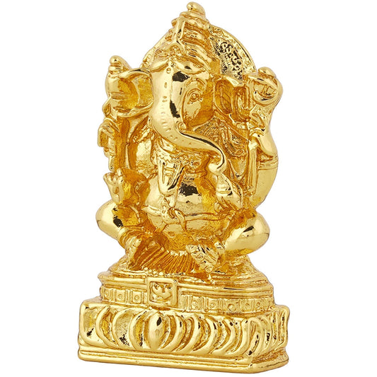 Estele Gold-Polished Spiritual Lord Ganesha Idol for Gifts & HouseWarming/Home/Office Decors