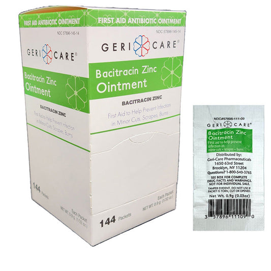 Bacitracin Zinc Ointment 0.9 gram Foil Packets 144/box by Geri-Care