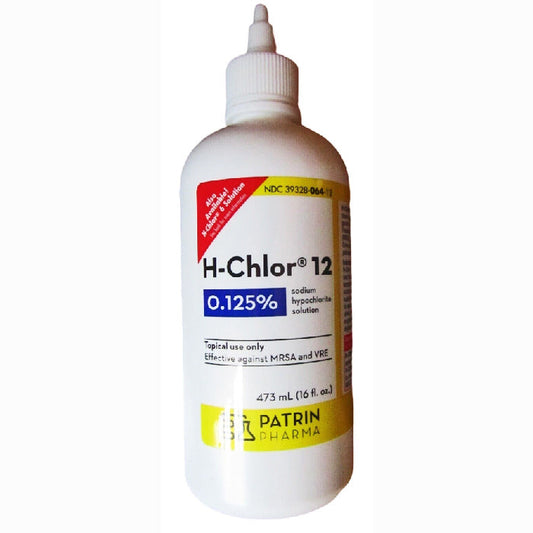 H-Chlor 12 Sodium Hypochlorite 0.125% Antiseptic Wound Cleanser Solution 473 mL