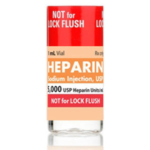 Heparin Sodium Injection 5000 Units Per 1 mL Single-Dose Vials 1 mL x 25/Pack (RX)