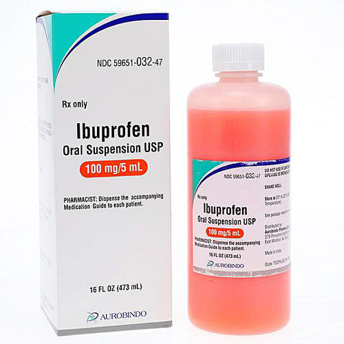 Ibuprofen Oral Suspension 100mg (Children's ibuprofen) 5 mL, 16 oz (RX)